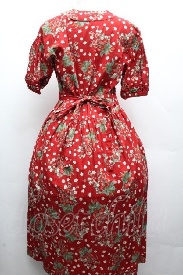 画像2: PINK HOUSE / いちご柄半袖ワンピース  赤 S-26-04-02-045-LO-OP-HR-ZS (2)