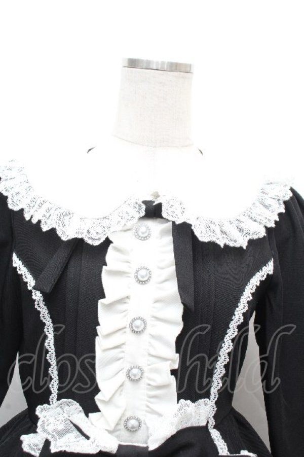 画像4: DearMyLove / プリンセスティアードはしごレースフリルワンピース M 黒ｘ白 S-26-04-02-049-0-OP-AS-ZS (4)