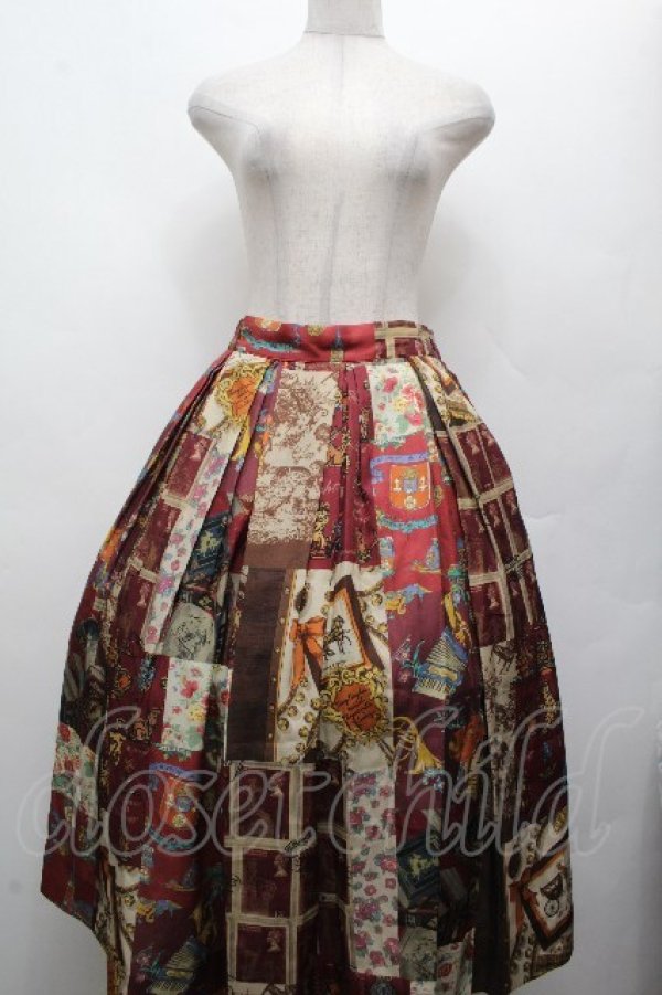 画像1: Jane Marple Dans Le Salon / All You Need Is Loveキャトルタックスカート  ワイン S-26-04-02-052-JM-SK-AS-ZS (1)