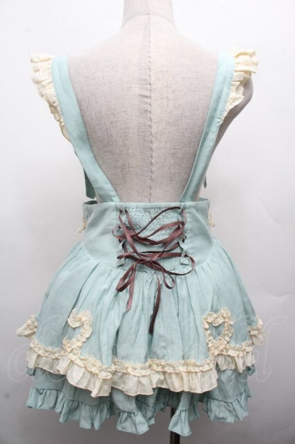 画像2: Hoshibako Works / シャンティクリーム・パティスリー サスペンダー付きスカート  ミント S-26-04-02-055-LO-SK-HR-ZS (2)