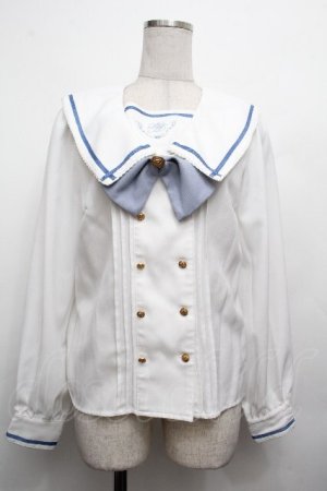 画像: Amavel / Dreaming セーラーブラウス  白ｘブルー S-26-04-02-010-CA-TO-HR-ZS