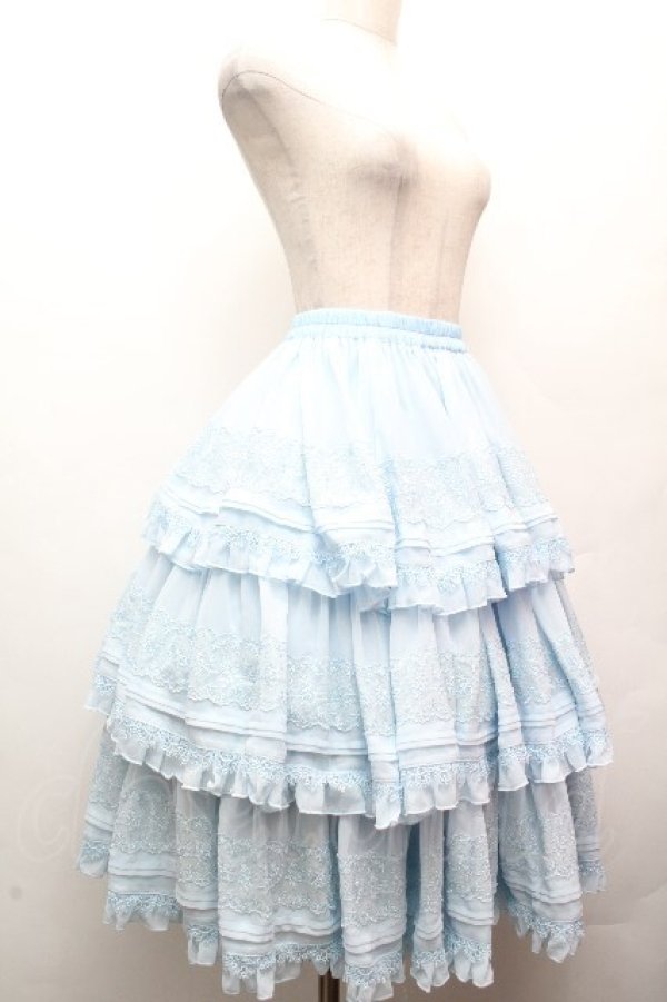 画像3: Hoshibako Works / 七色ワルツ2.0 チュールフリルアンダースカート  サックス S-26-04-02-058-LO-SK-HR-ZS (3)