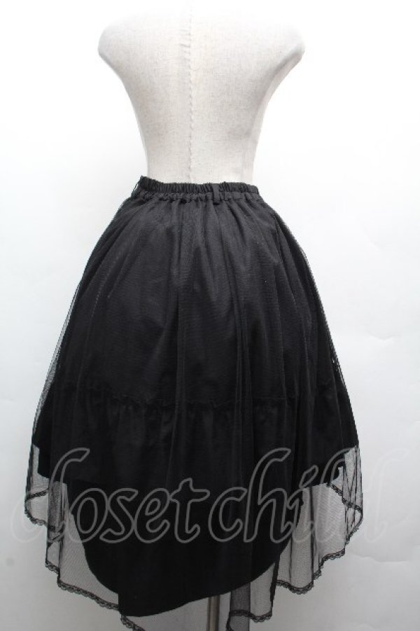 画像2: axes femme / チュール×ティアードスカート  黒 S-26-04-02-061-AX-SK-HR-ZS (2)