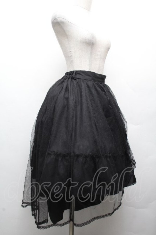 画像3: axes femme / チュール×ティアードスカート  黒 S-26-04-02-061-AX-SK-HR-ZS (3)