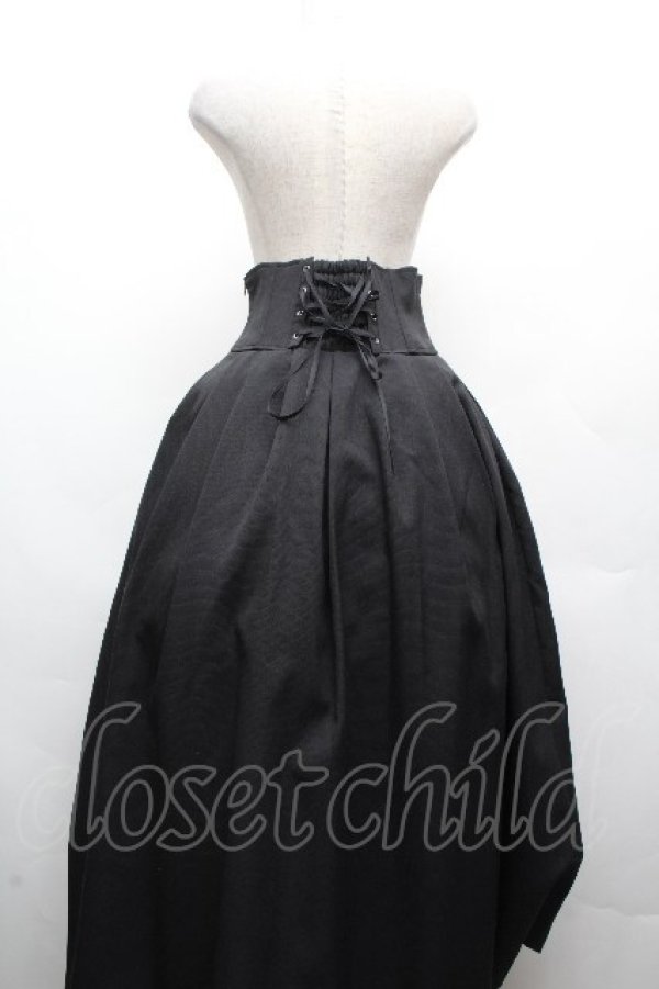 画像2: Moi-meme-Moitie / コルセットタックロングスカート 9号 黒 S-26-04-02-062-MO-SK-HR-ZS (2)