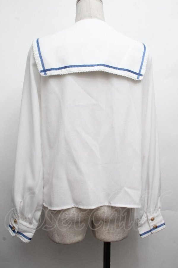 画像2: Amavel / Dreaming セーラーブラウス  白ｘブルー S-26-04-02-010-CA-TO-HR-ZS (2)