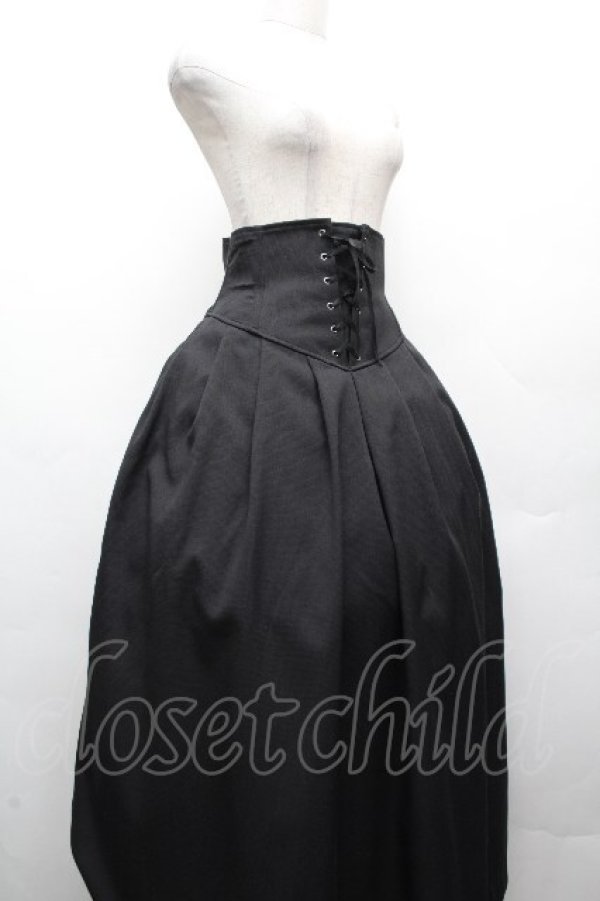 画像3: Moi-meme-Moitie / コルセットタックロングスカート 9号 黒 S-26-04-02-062-MO-SK-HR-ZS (3)