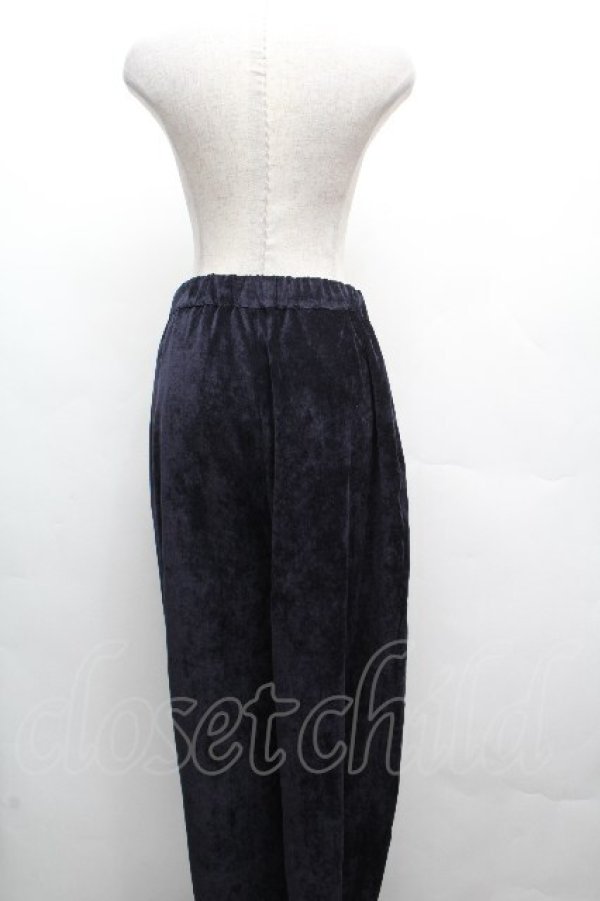 画像2: Jane Marple Dans Le Salon / ストレッチベロアパンツ  紺 S-26-04-02-065-JM-PA-AS-ZS (2)
