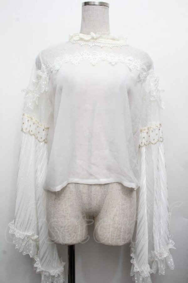 画像1: LOLITA / シフォンカットソー  白 S-26-04-02-011-LO-TO-HR-ZS (1)