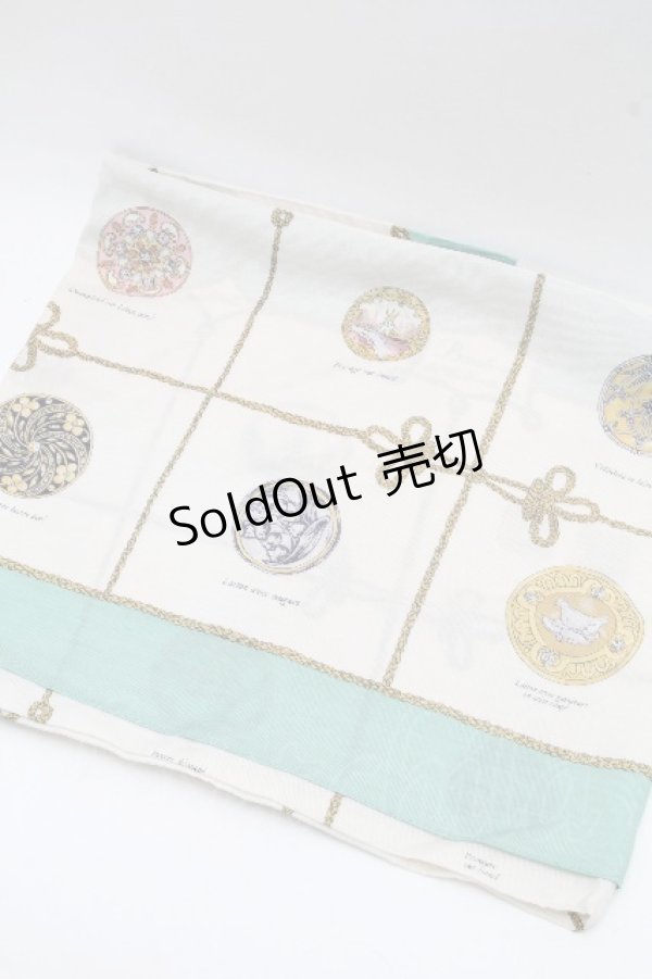 画像1: Jane Marple Dans Le Salon / ヴィンテージボタンコレクションスカーフ  ミント S-26-04-02-002-JM-ZA-AS-ZS (1)