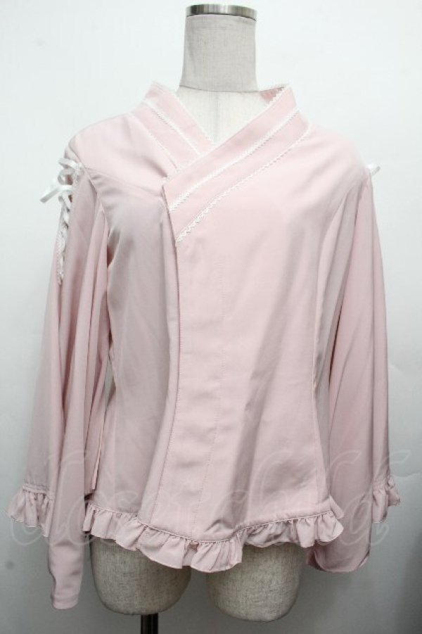 画像1: metamorphose / いろどり花てまり着物合わせ風ブラウス 1 さくら S-26-04-02-014-ME-AC-HR-ZS (1)