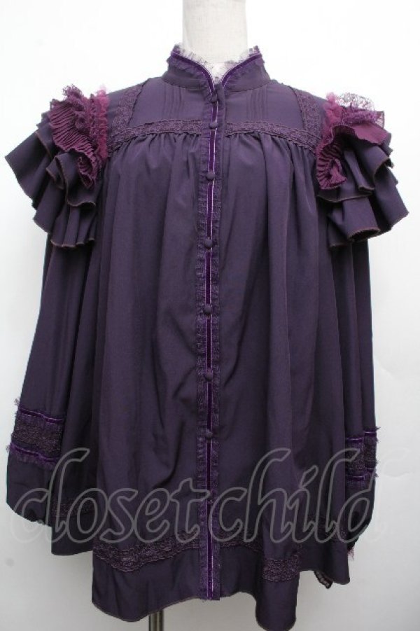 画像1: Hoshibako Works / 七色ワルツ セットアップ フリルブラウス  紫 S-26-04-02-016-LO-BL-HR-ZS (1)