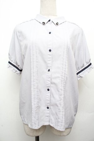 画像: axes femme / 刺繍リボンセットブラウス  ブルーグレー S-26-04-02-018-AX-BL-AS-ZS