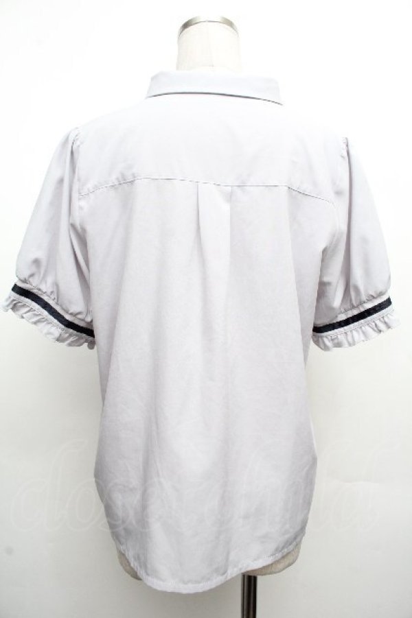 画像2: axes femme / 刺繍リボンセットブラウス  ブルーグレー S-26-04-02-018-AX-BL-AS-ZS (2)