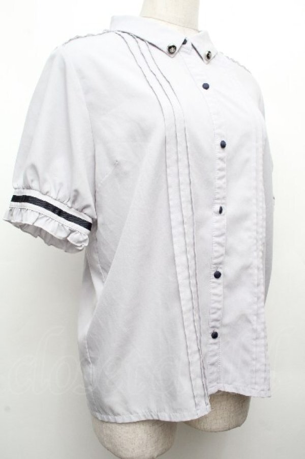 画像3: axes femme / 刺繍リボンセットブラウス  ブルーグレー S-26-04-02-018-AX-BL-AS-ZS (3)