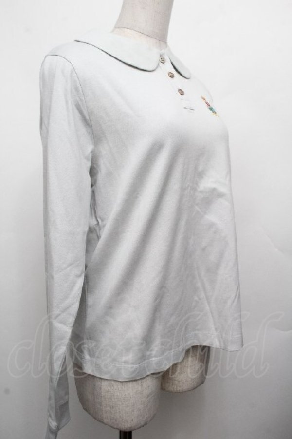 画像3: Jane Marple Dans Le Salon / 刺繍ポロシャツ  グレー S-26-04-02-020-JM-TO-AS-ZS (3)
