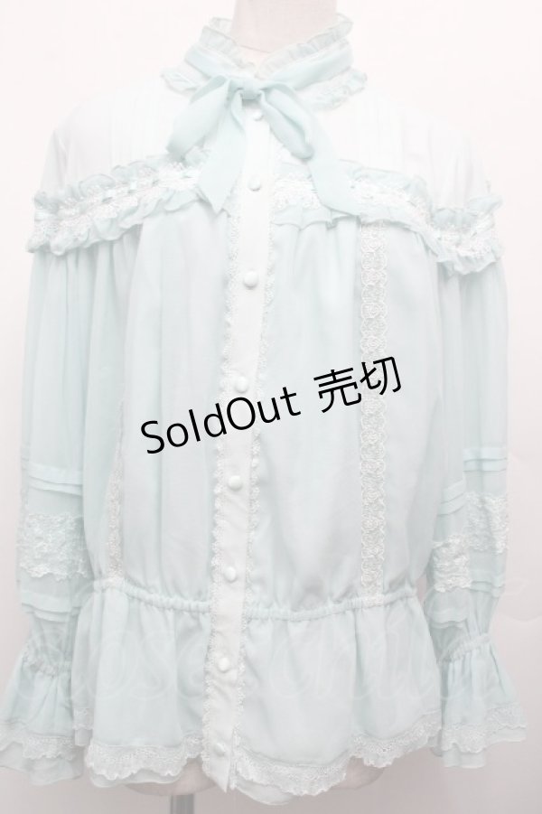 画像1: Hoshibako Works / 七色ワルツ2.0　セットアップ フリルブラウス  ミント S-26-04-02-022-LO-BL-HR-ZS (1)