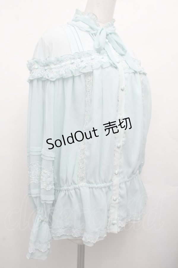 画像3: Hoshibako Works / 七色ワルツ2.0　セットアップ フリルブラウス  ミント S-26-04-02-022-LO-BL-HR-ZS (3)