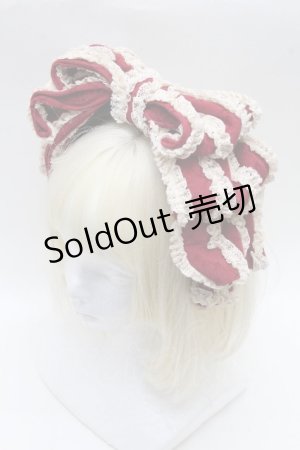 画像: Hoshibako Works / お人形風ラッピングリボンカチューシャ  ワイン S-26-04-02-005-LO-AC-AS-ZS