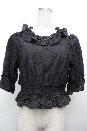 画像: axes femme kawaii / コットンレースブラウス  黒 S-26-04-02-026-AX-BL-AS-ZS