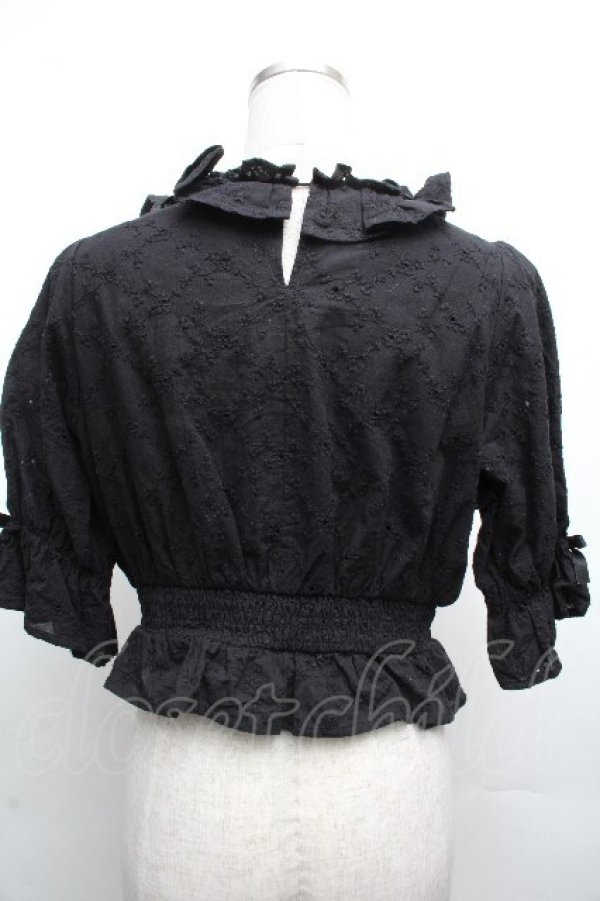 画像2: axes femme kawaii / コットンレースブラウス  黒 S-26-04-02-026-AX-BL-AS-ZS (2)