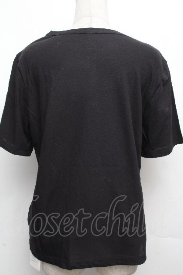 画像2: Jane Marple Dans Le Salon / 刺繍カットソー  黒 S-26-04-02-028-JM-TO-AS-ZS (2)