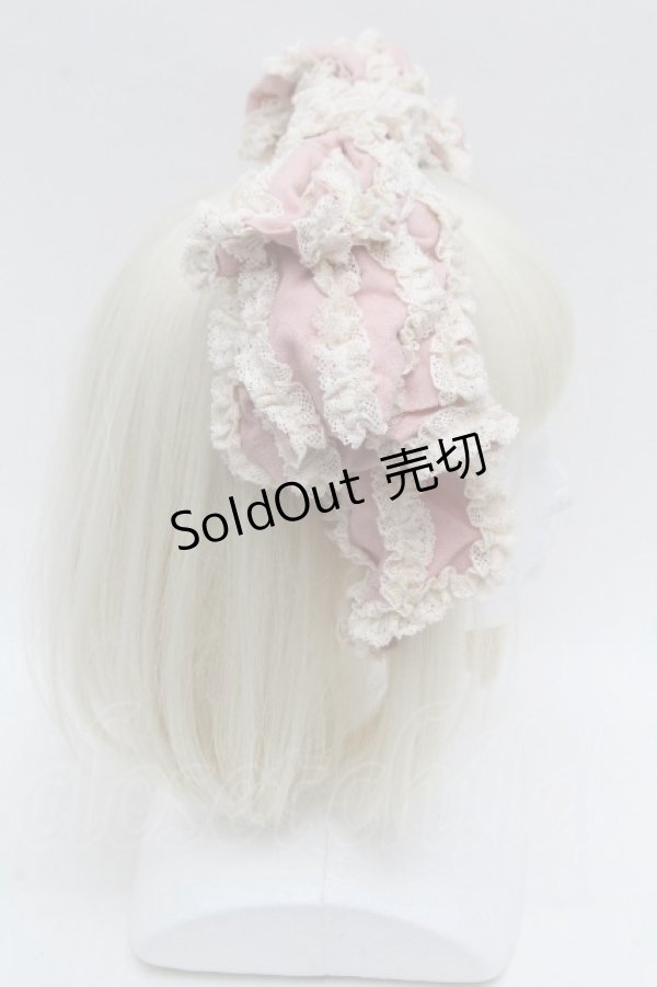 画像2: Hoshibako Works / お人形風ラッピングリボンカチューシャ  ピンク S-26-04-04-043-LO-AC-AS-ZS (2)