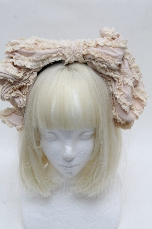 画像1: Hoshibako Works / お人形風ラッピングリボンカチューシャ  クリーム S-26-04-04-044-LO-AC-AS-ZS (1)