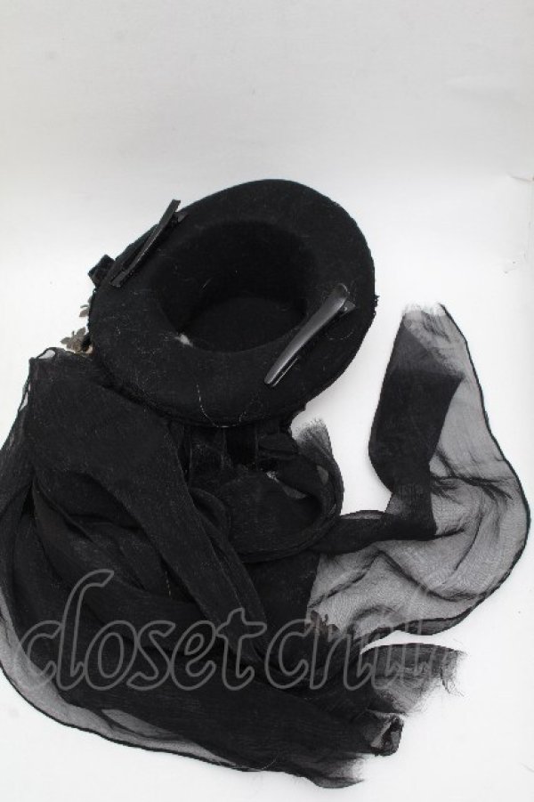 画像4: Hoshibako Works / 真夜中の囁きシルクハット  黒 S-26-04-04-048-LO-AC-HR-ZS (4)