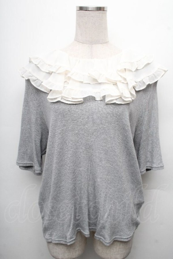 画像1: Franche Lippee / フリルカットソー  グレー S-26-04-04-054-LO-TO-AS-ZS (1)