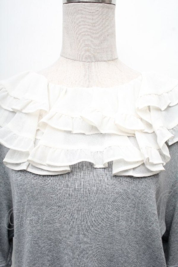画像3: Franche Lippee / フリルカットソー  グレー S-26-04-04-054-LO-TO-AS-ZS (3)