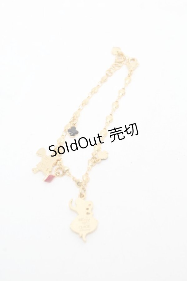 画像2: Q-pot. / アリス＆ラビットカードブレスレット  ゴールド S-26-04-04-007-QP-AC-AS-ZS (2)