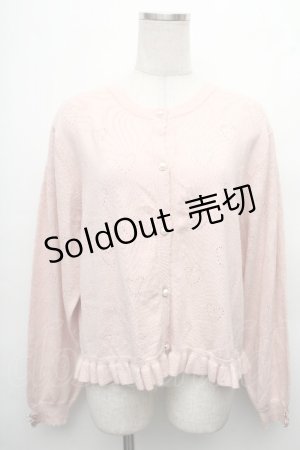 画像: m petit by misako / TT*AOKリボンツキカーディガン 3L ピンク S-26-04-04-057-LO-TO-HR-ZS