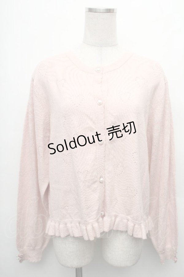 画像1: m petit by misako / TT*AOKリボンツキカーディガン 3L ピンク S-26-04-04-057-LO-TO-HR-ZS (1)