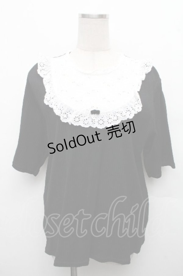 画像1: yukiemon / リブカットソー  黒ｘ白 S-26-04-04-058-0-TO-AS-ZS (1)