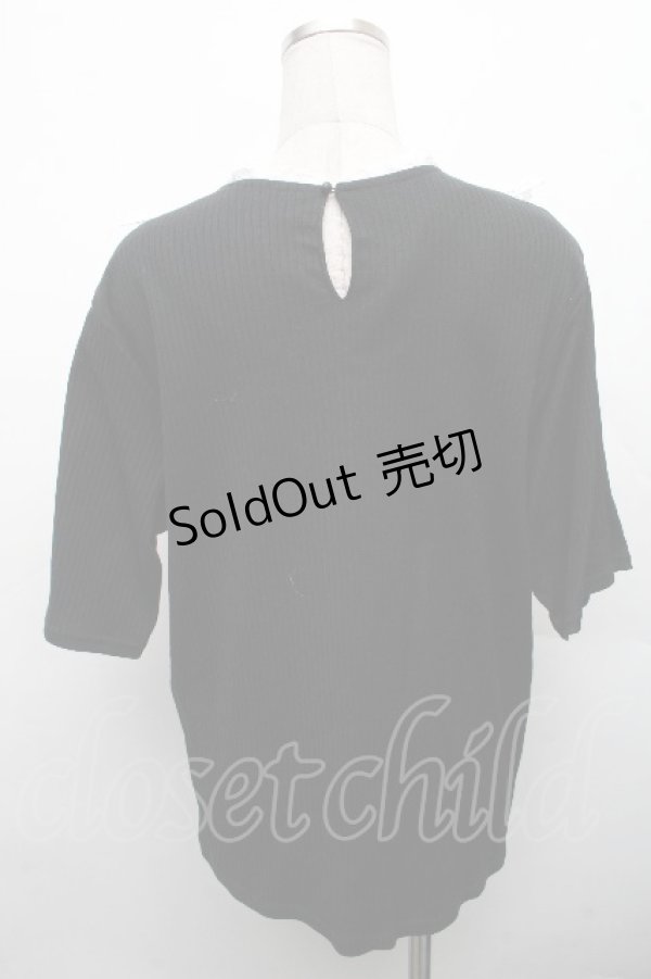 画像2: yukiemon / リブカットソー  黒ｘ白 S-26-04-04-058-0-TO-AS-ZS (2)