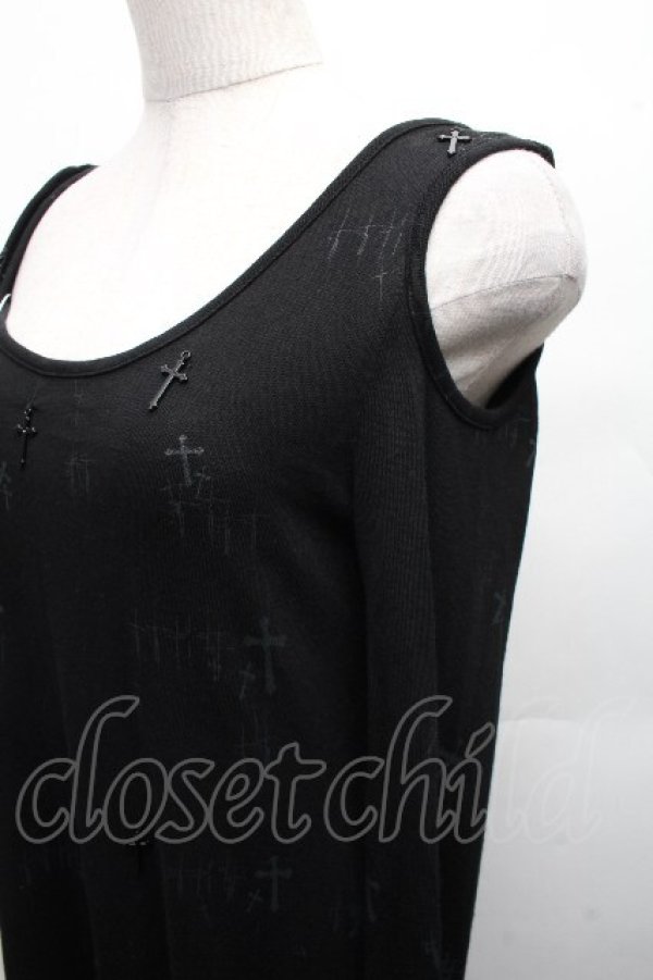 画像3: PUNK RAVE / クロスプリントカットソー  黒 S-26-04-04-059-PU-TO-HR-ZS (3)