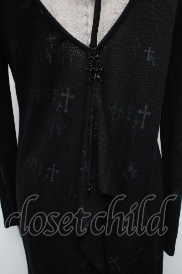 画像4: PUNK RAVE / クロスプリントカットソー  黒 S-26-04-04-059-PU-TO-HR-ZS (4)