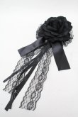 画像1: GOTH / 薔薇ブローチ  黒 S-26-04-04-008-GO-AC-HR-ZS (1)