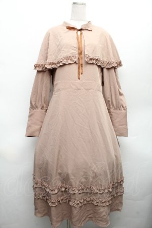 画像: FLC / MINA*ケープワンピース 3L ベージュ S-26-04-04-062-LO-OP-HR-ZS