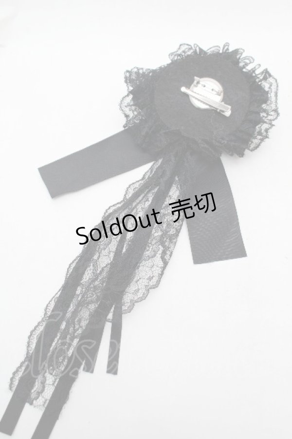 画像2: GOTH / 薔薇ブローチ  黒 S-26-04-04-008-GO-AC-HR-ZS (2)