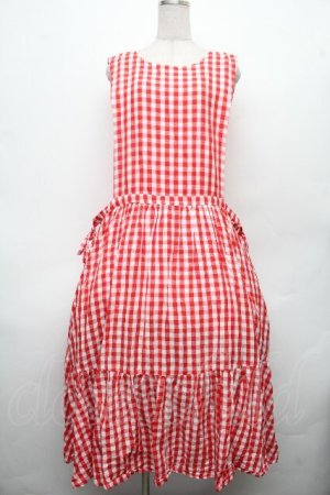 画像: yukiemon / ギンガムワンピース  赤ｘ白 S-26-04-04-065-0-OP-AS-ZS