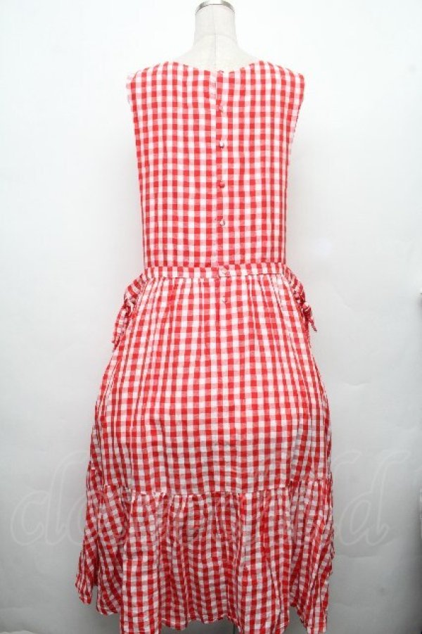 画像2: yukiemon / ギンガムワンピース  赤ｘ白 S-26-04-04-065-0-OP-AS-ZS (2)