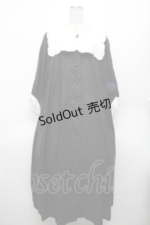 画像1: yukiemon / 襟付きワンピース 3L 黒 S-26-04-04-067-0-OP-AS-ZS (1)