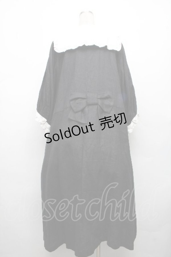 画像2: yukiemon / 襟付きワンピース 3L 黒 S-26-04-04-067-0-OP-AS-ZS (2)