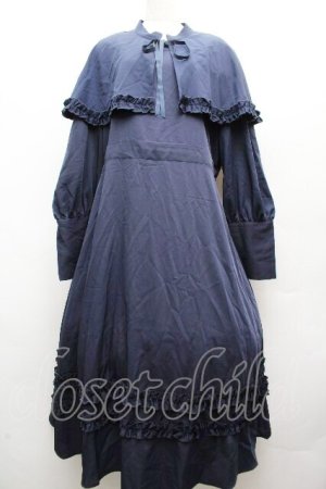 画像: FLC / MINA*ケープワンピース 3L 紺 S-26-04-04-068-LO-OP-HR-ZS