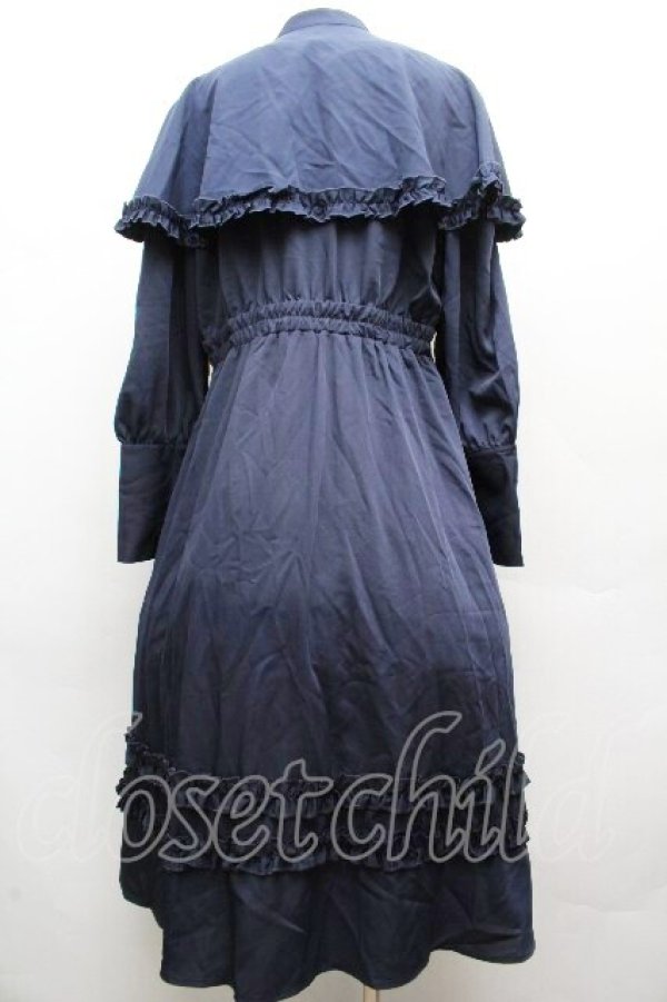 画像2: FLC / MINA*ケープワンピース 3L 紺 S-26-04-04-068-LO-OP-HR-ZS (2)