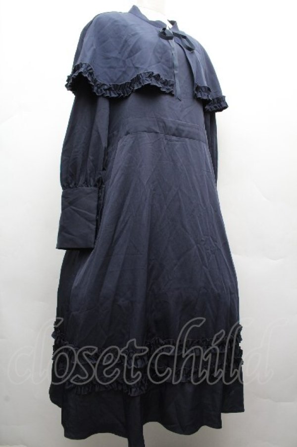 画像3: FLC / MINA*ケープワンピース 3L 紺 S-26-04-04-068-LO-OP-HR-ZS (3)