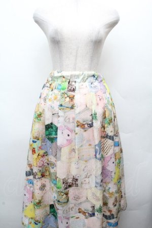 画像: yukiemon / ハニカムパッチワークスカート  マルチ S-26-04-04-073-0-SK-AS-ZS