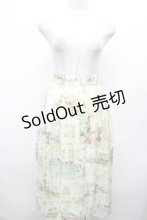 画像: yukiemon / ゆきえもんちで朝食をテキスタイルふんわりスカート 3L ミントグリーン S-26-04-04-074-0-SK-AS-ZS